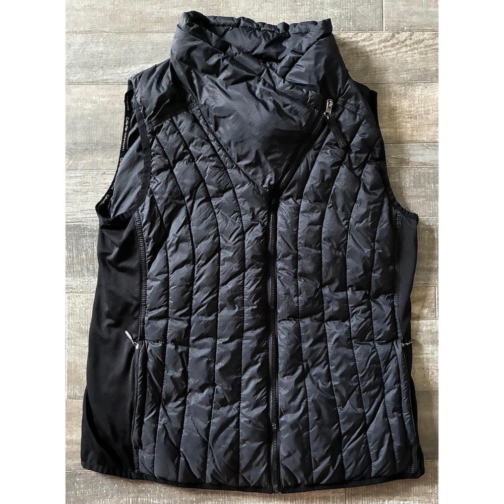 Calvin Klein Performance Drama Collar Down Puffer Vest - Black - Size L